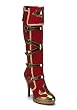 4 1/2 Inch Heel 5 Buckle Strap Carnival Platform Knee Boot Women'S Size Shoe