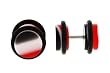 Fake Acrylic Plugs - Red Swirl - 16g Ear Wire - 0g Fake
