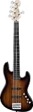 Squier® Deluxe Jazz BassTM V Active 5-string Bass Guitar – 3-tone Sunburst