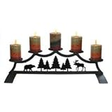 IMAGE OF Moose, Bear, And Pine Pillar Candle Holder