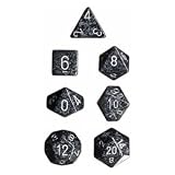 Chessex Dice: Polyhedral 7-Die Speckled Dice Set - Ninja