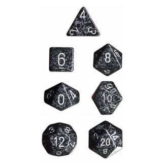 Chessex Dice: Polyhedral 7-Die Speckled Dice Set - Ninja