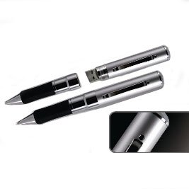 USB Kugelschreiber mit Kamera und Videoaufzeichung 2 GB Speicher Silber Edition + RYDGES CARD Kamera Kugelschreiber