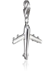 VINANI brand Germany 925 Sterling Silver Charm Pendant Airplane shiny HFLU
