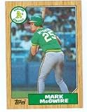 Mark McGwire 1987 Topps Baseball Card #366 Oakland Athletics - mint condition unsigned rookie card