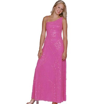 Formal Evening Gown. Beaded Dress in Bubblegum for Prom, Party, Wedding by Sean Collection (190)