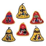 Applique ornaments, 'Joyous Bells' (set of 6)