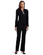 Anne Klein Womens Solid Pant Suit With Cami