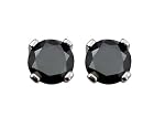 14k White Gold Black Diamond Stud Earrings (1/2 cttw)