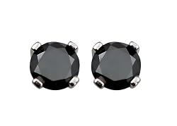 14k White Gold Black Diamond Stud Earrings (1/2 cttw)