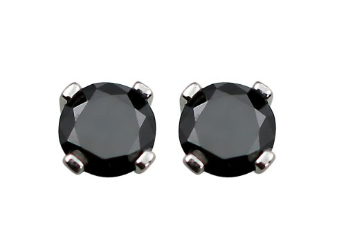 14k White Gold Black Diamond Stud Earrings (1/2 cttw)