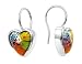 Millefiori Murano Glass Heart Earrings in Sterling Silver