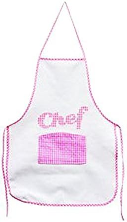 Cooking Fun Kids "Chef" Apron ~ 21" Apron with Center Pocket (Pink)