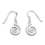 Polished Spiral Earrings on French Wire