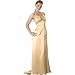Formal Evening Gown. Gold Stretch Charmeuse Halter Dress for Prom, Party, Wedding by Sean Collection (8837)