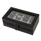 Exquisite Black Leather Cufflink Box