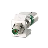 Leviton 40782-RGW QuickPort Compression RCA Connector, Green Insert, White