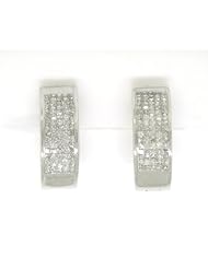 14KT White Gold 1.00 CTW Diamond Invisible Hoops