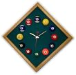 12in Diamond Billiard Clock Oak & Dark Green Mali Felt