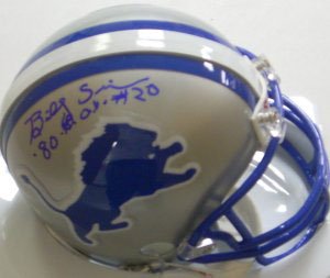 Billy Sims Signed Lions Mini Helmet - ROY 80