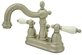 Kingston Brass KS1608PL 4 Center Set Lavatory Faucet With Metal Pop Up Drain & Porcelain Lever Hand 31bXThYfEtL. SL160 Kingston Brass KS1608PL 4 Center Set Lavatory Faucet With Metal Pop Up Drain & Porcelain Lever Hand
