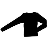 Solid Black long sleeve fitted tshirt available in 5 adult sizes and 8 colors. 100% cotton
