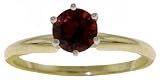 Genuine 0.65 Carat (ct, cttw, ctw) Round Garnet 14k Gold Solitaire Engagement Ring