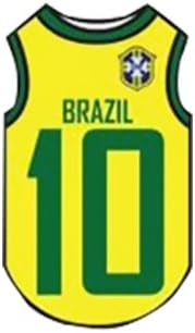 World Cup Jerseys Dog Cat pet Clothes T-shirt Vest Breathable Large-Brazil