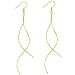 14k Gold Double Twisted Spiral 4" Drop Earrings in Goldtone14k Gold Double Twisted Spiral 4" Drop Earrings in Goldtone