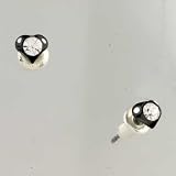 Black Heart April Birthstone Earrings Stud