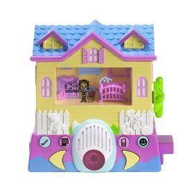Click here to buy Pixel Chix Babysitter Yellow House with Pink Vase by Mattel.