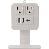 Brand New Ge 2-Outlet In-Wall Surge Protector With Shelf (2.1A Total Output)