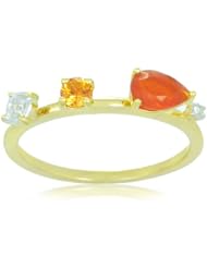Sterling Silver Gemstone and White Topaz Ring