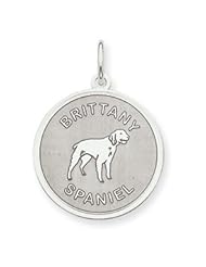 Sterling Silver Brittany Spaniel Disc Charm QC2675"
