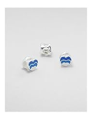 Heart Colored Enamel Bead In 92.5 Sterling Silver