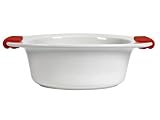 Ethos Hells Kitchen Long White Oval Roaster with Red Silicon Handles  from Ethos