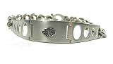 Harley-Davidson® Stamper® Men's Bangle Bracelet with Raised Sterling Silver Bar & Shield Logo. ID15