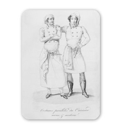 Costumes of cooks from different eras, from.. - Mouse Mat Art247 Highest Quality Natural Rubber Mouse Mats - Mouse Mat