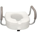 Raised Toilet Seat with Padded Armrest