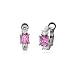 Eve's Addiction Pink and White CZ Sterling Silver Huggies