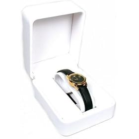 White Leather Watch Gift Box Jewelry Showcase Display