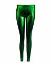 Green Shiny Liquid Leggings Full Length
