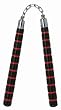 Nunchaku 12" Blk Rd 10 Red Str - Martial Arts - Nunchaku