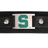 Michigan State Spartans Italian Leather Cuff Bracelet