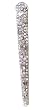Hair Clip - Banana Style Encrusted in Genuine Crystal Stones (5-1/8" long) - Silver Tone Metal ~ Clear (FB191)