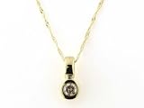 14k Yellow Gold Bezel-Set Champagne Diamond Solitaire Pendant (1/4 ct)