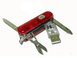 Electronics : USB flash memory stick key - Red swiss army knife - 1GB