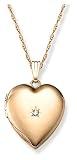 14k Gold Filled Heart w/ Diamond Accent, 18