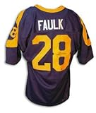 Marshall Faulk Signed Throwback Blue Rams Jersey
