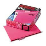 Pendaflex 415215PIN Hanging Folder, Reinforced w/Infopocket, Pink, 1/5 Tab, Letter, 25/box
